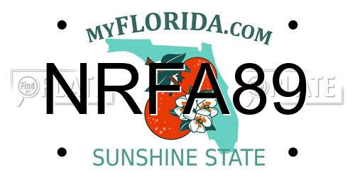 NRFA89 Florida License Plate