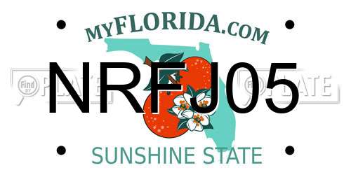NRFJ05 Florida License Plate