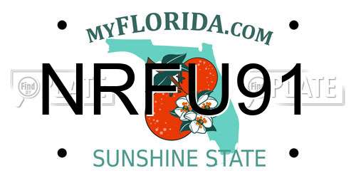NRFU91 Florida License Plate