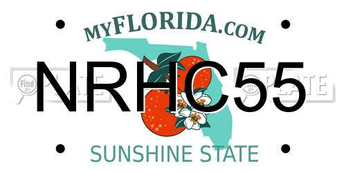 NRHC55 Florida License Plate