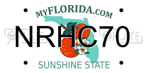 NRHC70 Florida License Plate