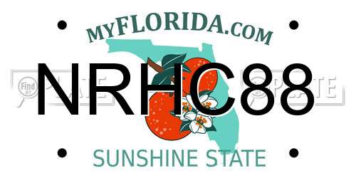 NRHC88 Florida License Plate