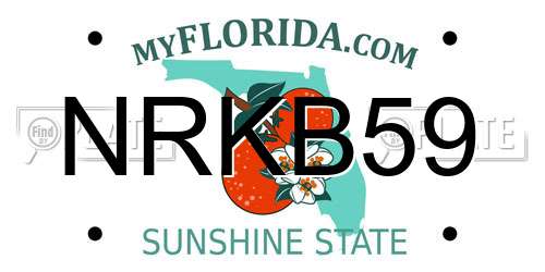 NRKB59 Florida License Plate