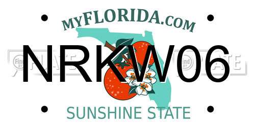 NRKW06 Florida License Plate