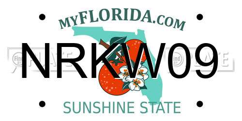 NRKW09 Florida License Plate