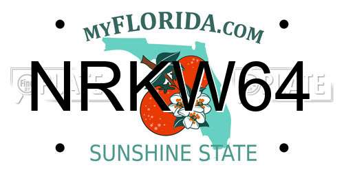 NRKW64 Florida License Plate