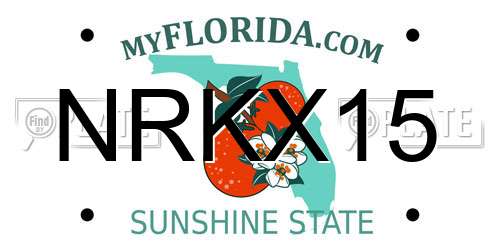 NRKX15 Florida License Plate