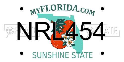 NRL454 Florida License Plate