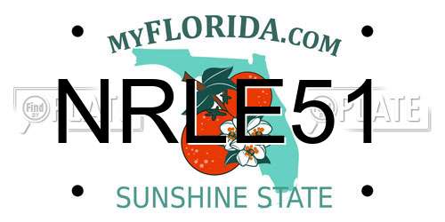 NRLE51 Florida License Plate