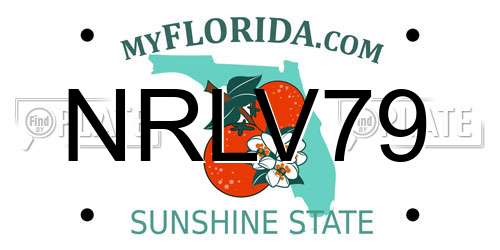 NRLV79 Florida License Plate