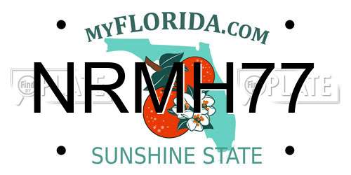 NRMH77 Florida License Plate