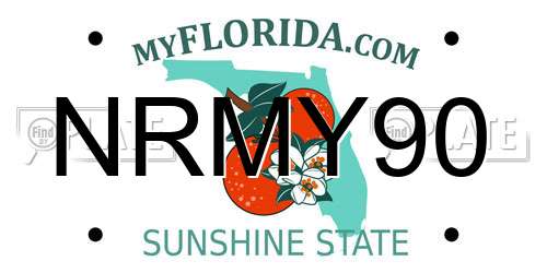 NRMY90 Florida License Plate