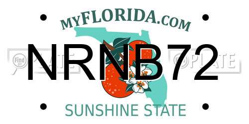 NRNB72 Florida License Plate