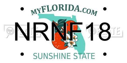 NRNF18 Florida License Plate