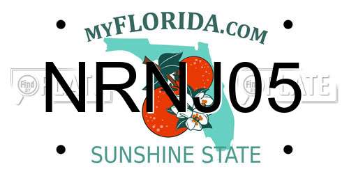 NRNJ05 Florida License Plate