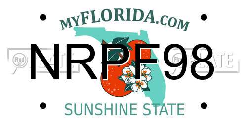 NRPF98 Florida License Plate