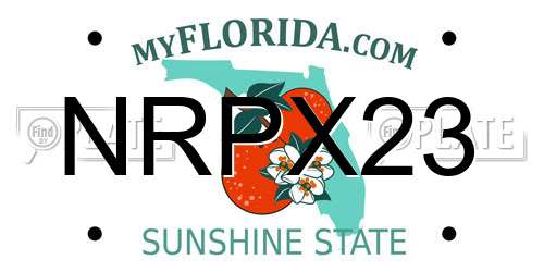 NRPX23 Florida License Plate