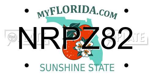 NRPZ82 Florida License Plate