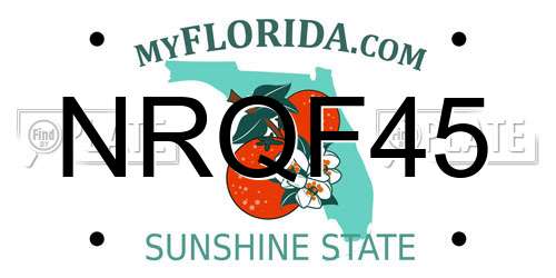 NRQF45 Florida License Plate