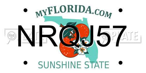 NRQJ57 Florida License Plate