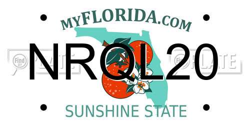 NRQL20 Florida License Plate