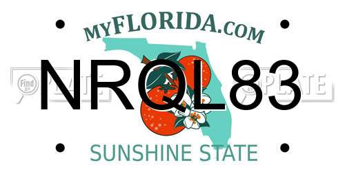 NRQL83 Florida License Plate