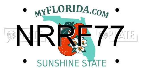 NRRF77 Florida License Plate