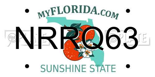 NRRQ63 Florida License Plate