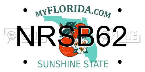 NRSB62 Florida License Plate