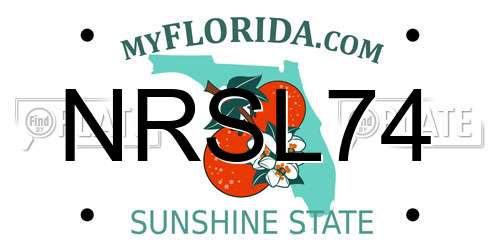 NRSL74 Florida License Plate