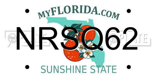 NRSQ62 Florida License Plate