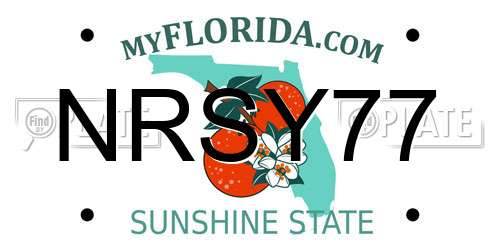 NRSY77 Florida License Plate