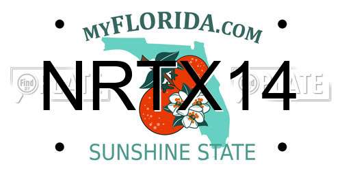 NRTX14 Florida License Plate