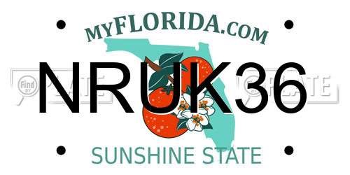 NRUK36 Florida License Plate