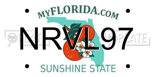 NRVL97 Florida License Plate