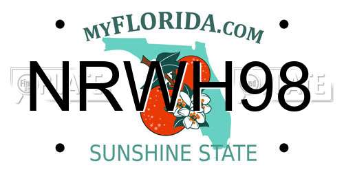 NRWH98 Florida License Plate