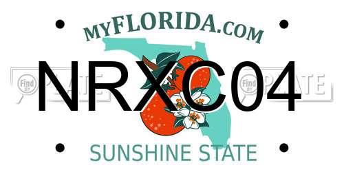 NRXC04 Florida License Plate