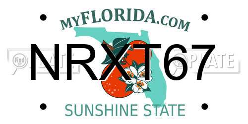 NRXT67 Florida License Plate