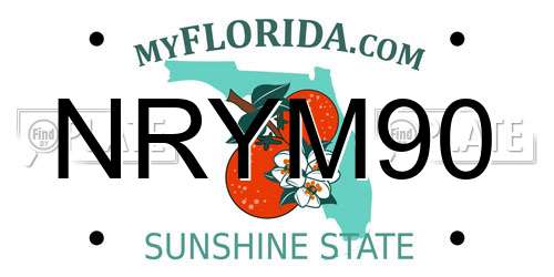 NRYM90 Florida License Plate