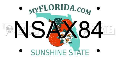 NSAX84 Florida License Plate