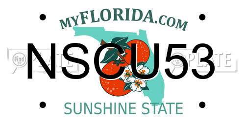 NSCU53 Florida License Plate