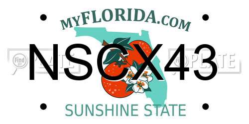 NSCX43 Florida License Plate
