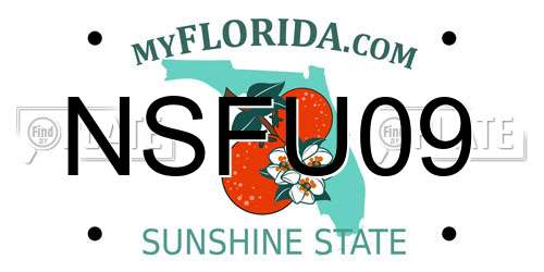 NSFU09 Florida License Plate