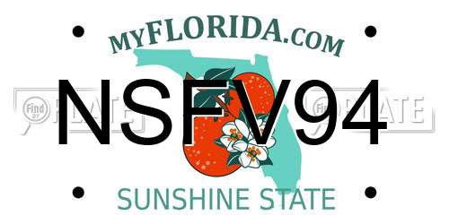 NSFV94 Florida License Plate