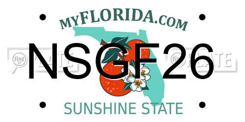 NSGF26 Florida License Plate