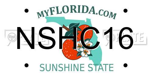 NSHC16 Florida License Plate