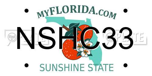 NSHC33 Florida License Plate
