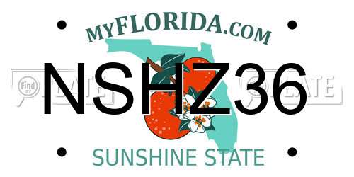 NSHZ36 Florida License Plate