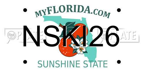 NSKI26 Florida License Plate