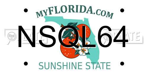 NSQL64 Florida License Plate